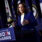 Democratic presidential hopeful Joe Biden listens as his VP pick Kamala Harris rolled out their campaign in Delaware, saying everything is 'on the line'