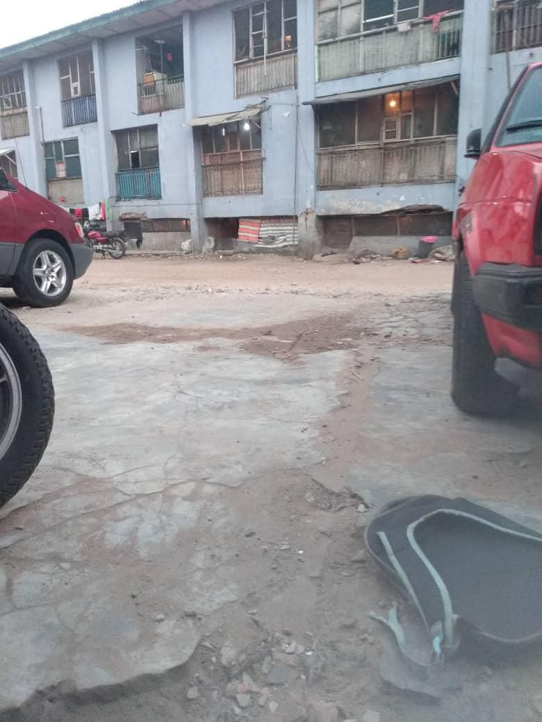 The entrances to some of the flats in MOPOL 24 barracks are more like windows of underground apartments.