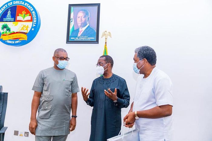 Delta Gov Okowa hosts movie producers in Asaba on Friday, August 28, 2020