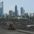 A coastal road project underway in Mumbai