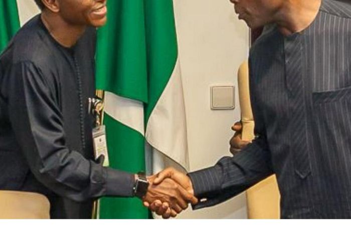 Kaduna Gov Elrufai (L) says VP Osinbajo (R) is Chairman of the National Association of Short People in Nigeria (Presidency)