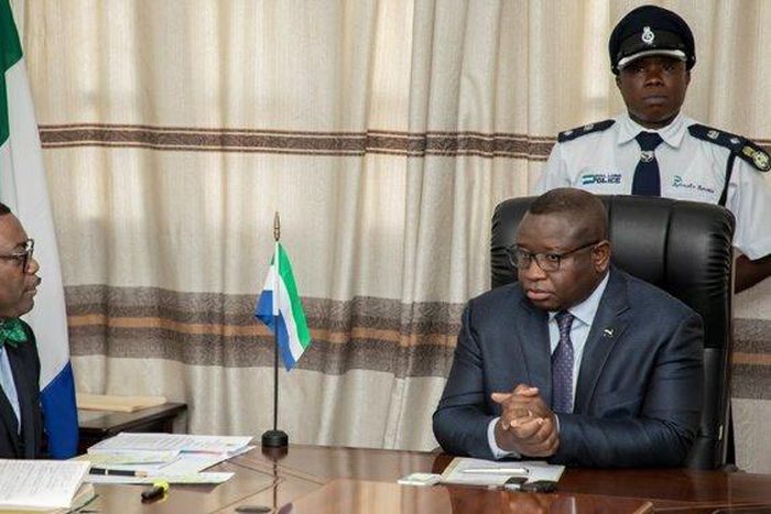President Julius Maada Bio of Sierra Leone and Dr Akinwumi Adesina. [Guardian]