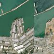 These satellite images by Airbus DS shows a view of the port of Beirut on January 25 and on August 5, a day after the blast sowed devastation across the city
