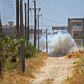 A landmine is exploded during Turkish demining operations in the Salah al-Din area, south of the Libyan capital Tripoli