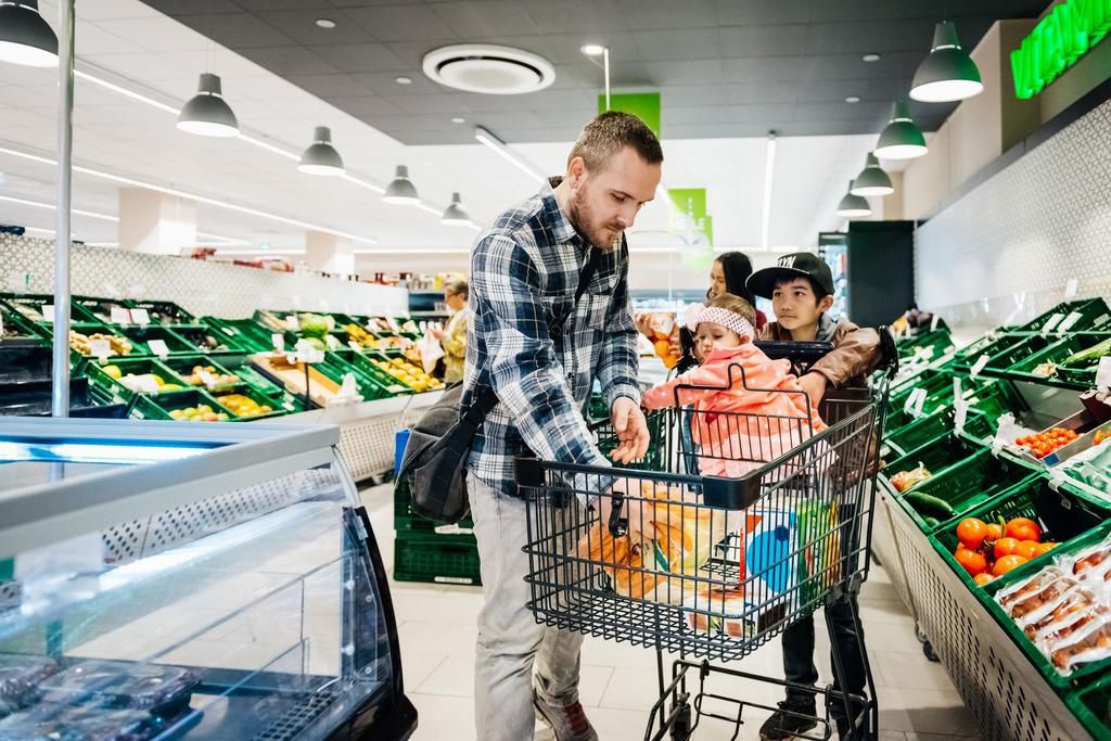 Family Shopping For Groceries Together