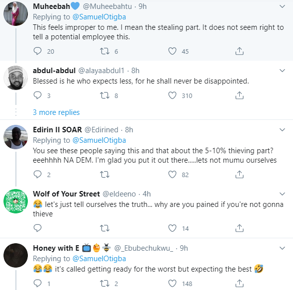 “You can steal because I know you will & I can’t control it” – Employer’s job adverts reads