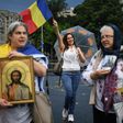 Coronavirus sceptics in Romania protest against the newly adopted 'law of quarantine'