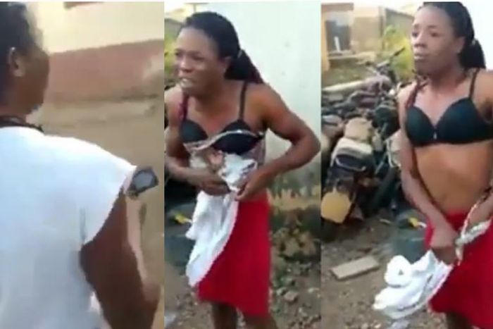 ‘Beautiful’ man who disguises and woks as female househelp is found out and undressed (video)