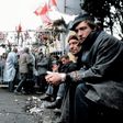 Striking workers at the Lenin shipyard in Gdansk, Poland, on August 20, 1980