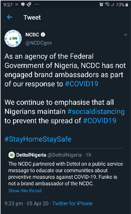 NCDC disclaimer