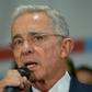 Former Colombian president Alvaro Uribe speaks to supporters in October 2019 at the headquarters of the Democratic Center political party in Bogota, after his hearing at the Supreme Court over witness tampering