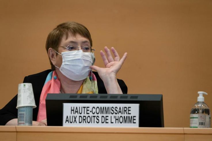 The text calls on UN rights chief Michelle Bachelet to include updates on police brutality against people of African descent in the United States and elsewhere at each future council session