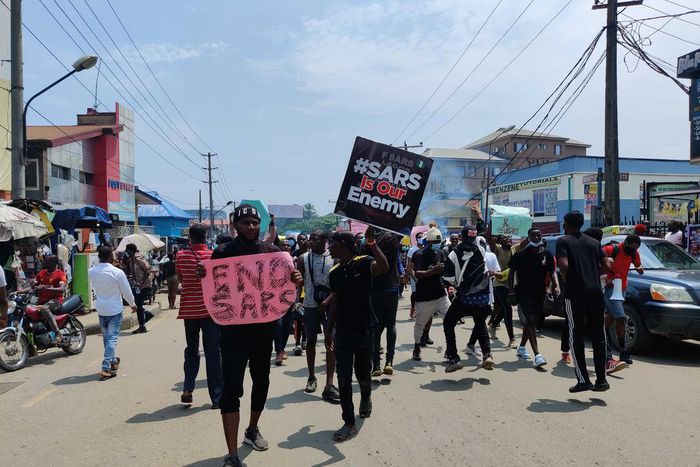 #EndSARS protesters in Lagos [Pulse]