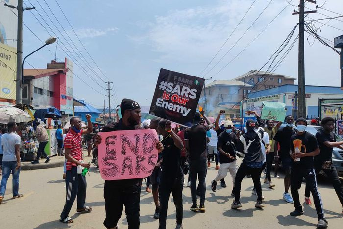 #EndSARS protesters in Lagos [Pulse]