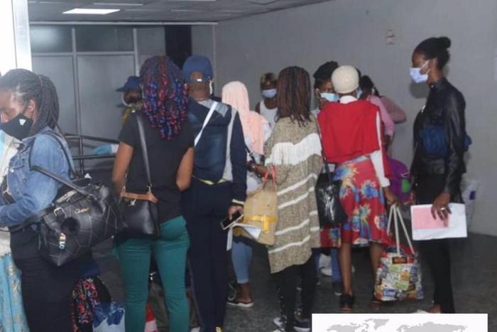 27 stranded Nigerian girls evacuated from Lebanon arrive Abuja. [Twitter/@nidcom_gov]