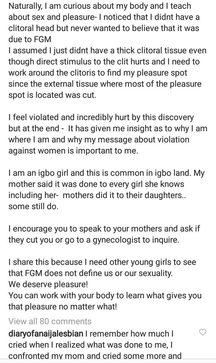 "I feel violated and incredibly hurt” – Activist discovers she was circumcised while 3 months old