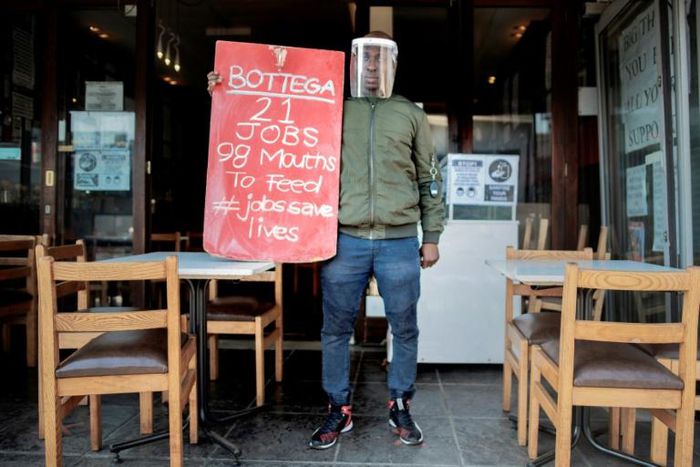 Protest: South Africa's restaurant industry says a night-time curfew and a ban on alcohol are destroying business