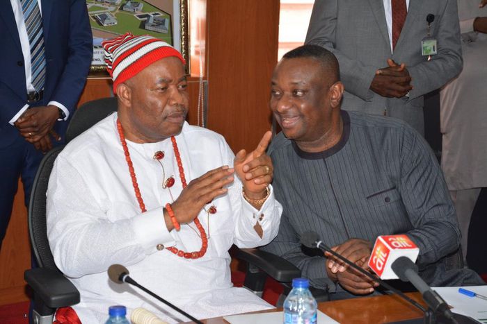 Godswill Akpabio (left) and Festus Keyamo (right) [Twitter@toluogunlesi] 2