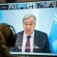 United Nations Secretary-General Antonio Guterres, shown in this April 2020 photo, said the coronavirus has bared "severe and systemic inequalities" and world leaders need to acknowledge the value of global cooperation