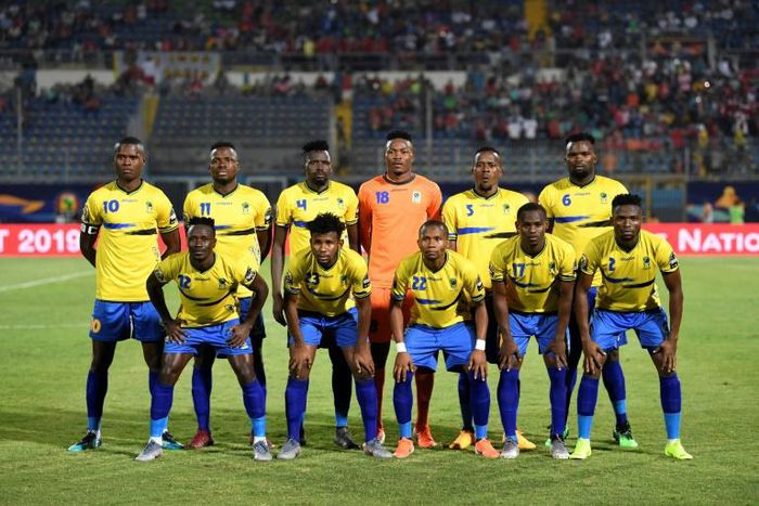 Tanzania pose before playing Kenya in a 2019 Africa Cup of Nations group match in Cairo last June.