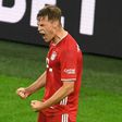 Joshua Kimmich celebrates scoring the winning goal for Bayern Munich