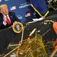 US President Donald Trump meets with fishing industry leaders in Bangor, Maine