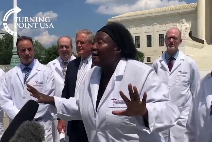 The U.S based Nigerian doctor Stella Emmanuel and her colleagues. [PM News]