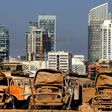 Destroyed trucks at Beirut port, three days after a massive blast devastated the Lebanese capital