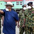 Governor Nyesom Wike of Rivers State and men of the Nigerian Army