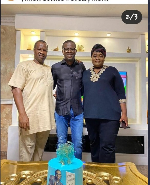 Former Lagos governorship candidate Babatunde Gbadamosi (Left) was at JJC Skillz's (Center) birthday bash (Instagram: JJC Sillz)