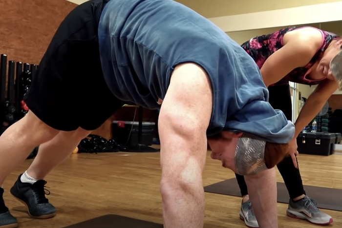 Pro Wrestler Sheamus Tries an At-Home Yoga Workout