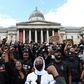A march by several hundred Black Lives Matter activists through the British capital went ahead at lunchtime Saturday, ending in Trafalgar Square near where counter protesters had gathered and amid a heavy police presence