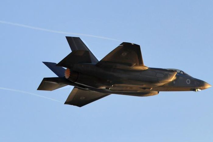 A file photo taken on December 26, 2018 of an Israeli Air Force F-35 Lightning II fighter jet, during a graduation ceremony of Israeli air force pilots at the Hatzerim Air Force base in Israel's Negev desert