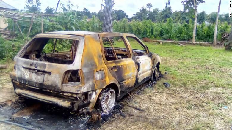 A burnt vehicle belonging to one of the victims of the July 24, 2020 attack on the Zikpak community in Southern Kaduna [CNN]