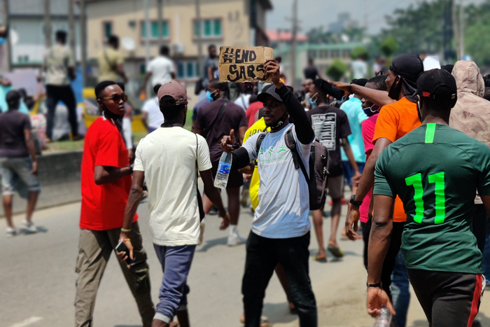 #EndSARS protesters in Lagos