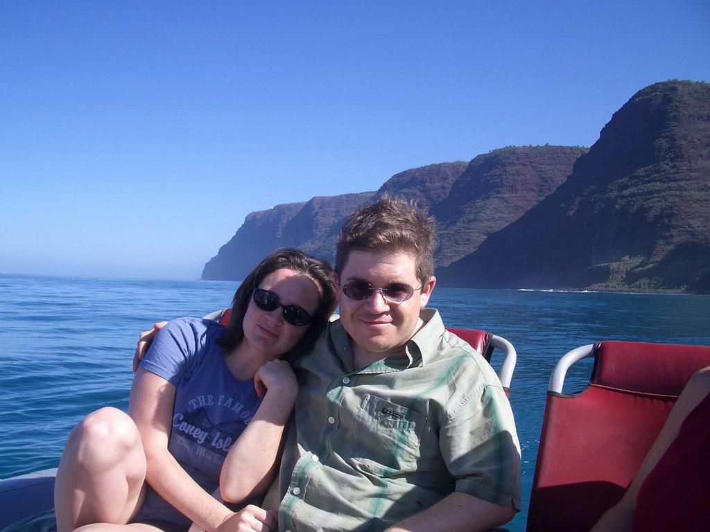 Michelle and Patton boating together.