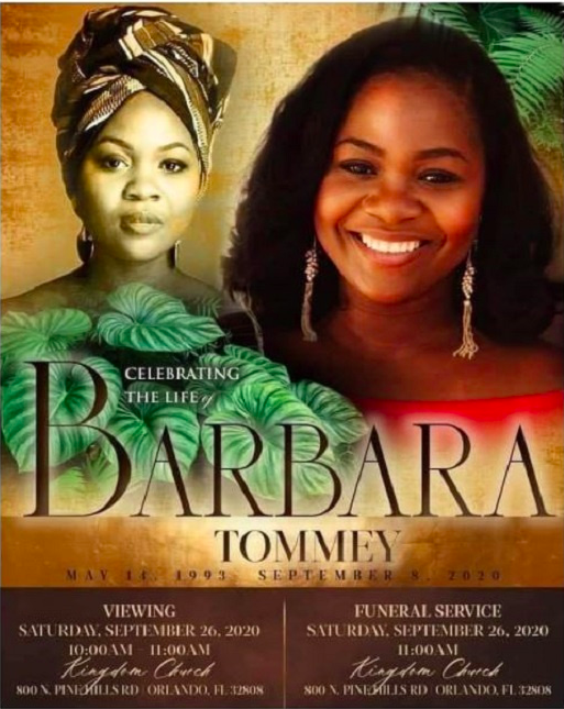 Funeral details of Barbara Tommey