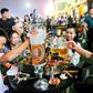 Beer-lovers were reassured by China's low numbers of new virus cases, and turned out to raise a glass