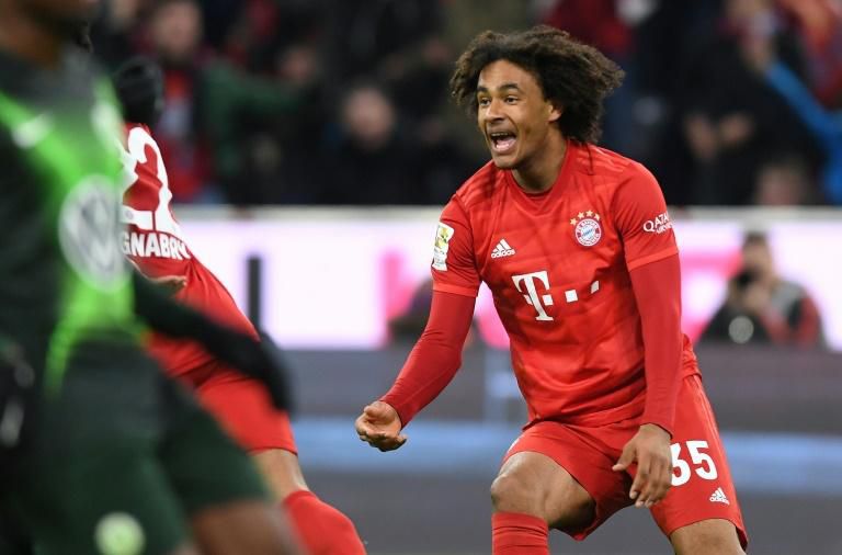 Bayern Munich's Dutch midfielder Joshua Zirkzee, 18, celebrates scoring his second league goal in a week