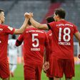 Bayern Munich midfielder Leon Goretzka (R) opened the scoring in Saturday's 5-2 win at home to Eintracht Frankfurt.
