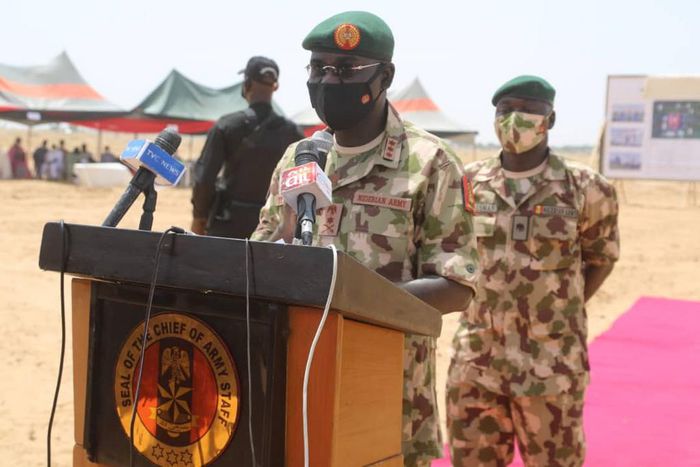 Ground Breaking Ceremony of Nigerian Army Reference Hospital Maiduguri Conducted by the Chief of Army Staff Lt Gen TY Buratai on Monday, June 1, 2020. [Twitter/@HQNigerianArmy]