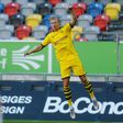 Dortmund's Norwegian teen forward Erling Braut Haaland celebrates scoring the 95th-minute winner at Fortuna Duesseldorf on Saturday.