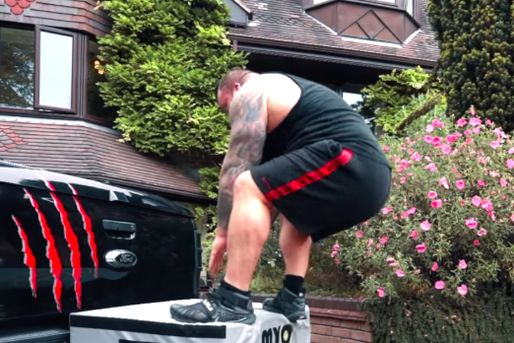 Eddie Hall Does Box Jumps on His Leg Day Workout