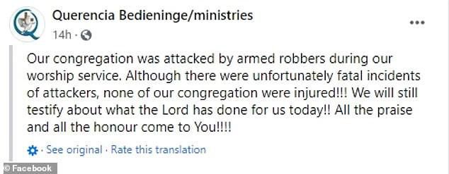Church member kills 2 armed robbers as 3 of them invade the house of God