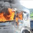 Angry mob set Dangote truck ablaze in Ogun for killing a motorcyclist. (Punch)