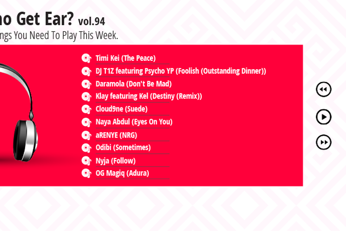 Who Get Ear Vol. 94: Here are the top 10 songs you need to play this week. (Pulse Nigeria)