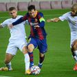 Lionel Messi scored Barcelona's first goal against Ferencvaros on Tuesday in the Champions League.