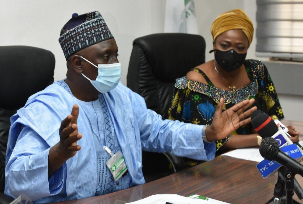 Abike Dabiri-Erewa, Chairman/CEO of Nigerians in Diaspora Commission (NiDCOM) and Vice Chairman, Senate Committee on Diaspora and NGOs, Sen. Ibrahim Oloriegbe. [Twitter/@nidcom_gov]