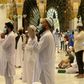 Worshippers pray at the Prophet's Mosque in the holy city of Medina after Saudi authorities allowed it to reopen at 40 percent capacity