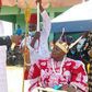 Igwe Elochukwu Mbanefo, the new traditional ruler of Orsumoghu kingdom in Anambra (seated) taking oath of office during his installation in Orsumoghu, Ihiala Local Government Area on Tuesday. [NAN]